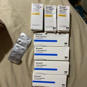 Bottle of generic Rivotril clonazepam tablets for panic and seizure management Canada