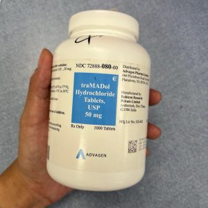 Tramadol Ultram tablets in factory packaging for moderate and severe pain relief management.