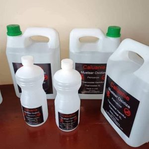 Caluanie Muelear Oxidize liquid in a secure protective industrial storage container.